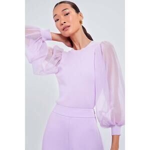 TUCKERNUCK Lilac Knit Betsy Blouse Size L NWT Retail $168 Tuckernuck